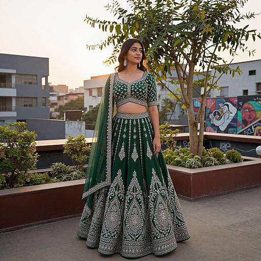 Emerald Lehnga on Rooftop Garden