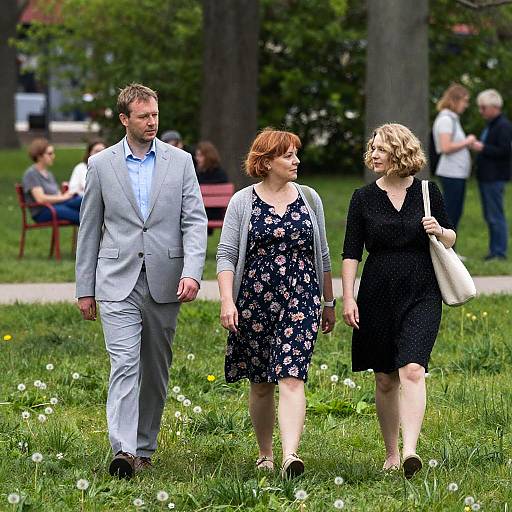 Casual Stroll in a Park Setting