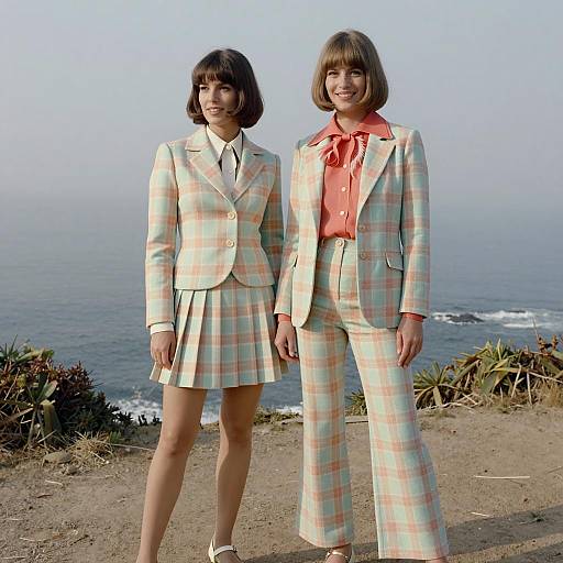 1970s Fashion: Pastel Plaid Coordination