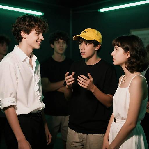 Vibrant Youth in Neon Atmosphere