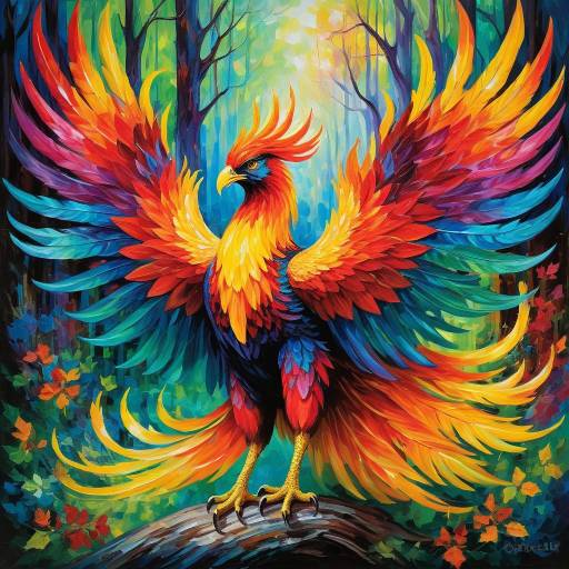 Radiant Phoenix in Mystic Forest Radiant Phoenix in Mystic Forest