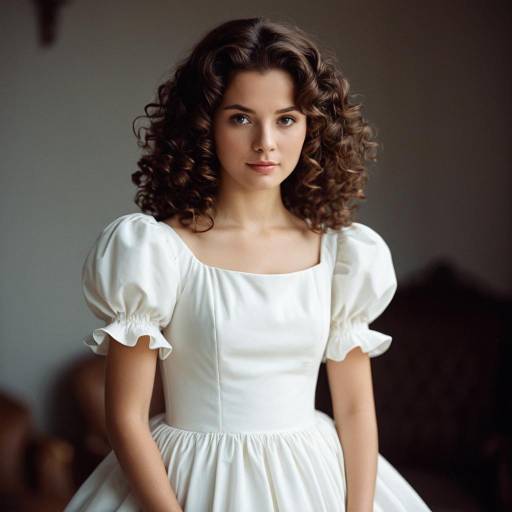 Elegant Princess in a White Dress