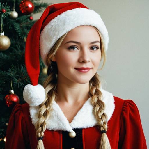 Blonde Woman Caroler in Santa Costume