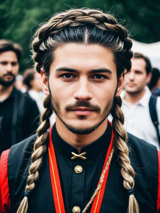 Realistic Cosplay Portrait of Braided Man