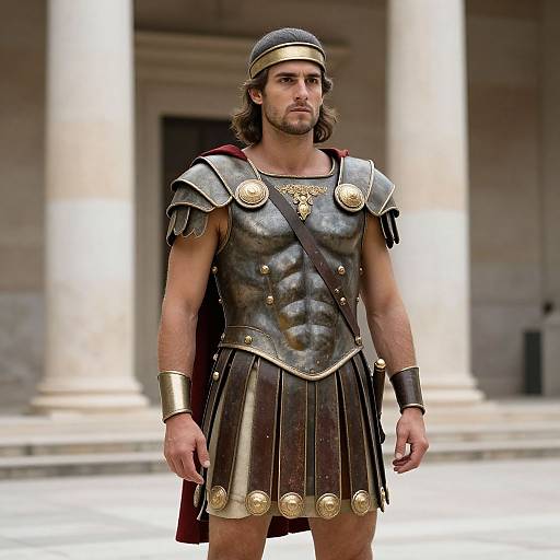 Ancient Greek Warrior in Roman Armor