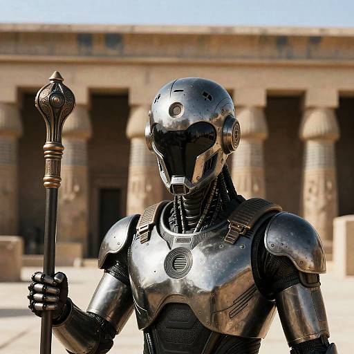 Cybernetic Helmet by Egyptian Temple