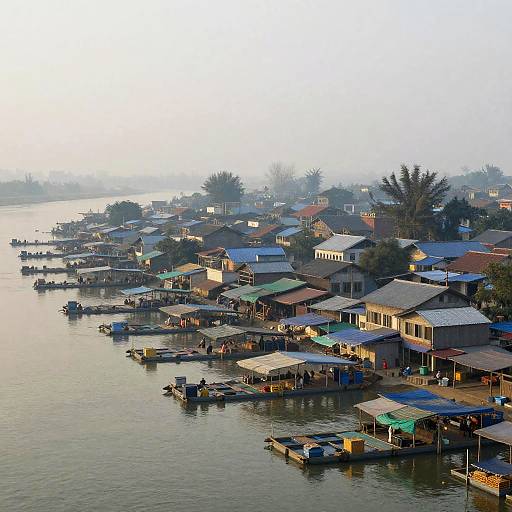Impressionist River Delta Settlement