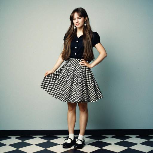 Realistic Girl in Checkered Skirt Costume