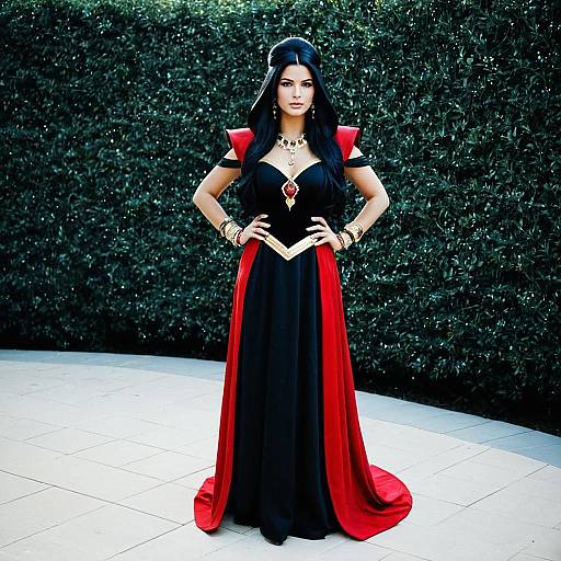 Woman in Jafar-Inspired Cosplay Dress