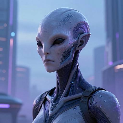 Serene Quarians Unmasked in Futuristic City
