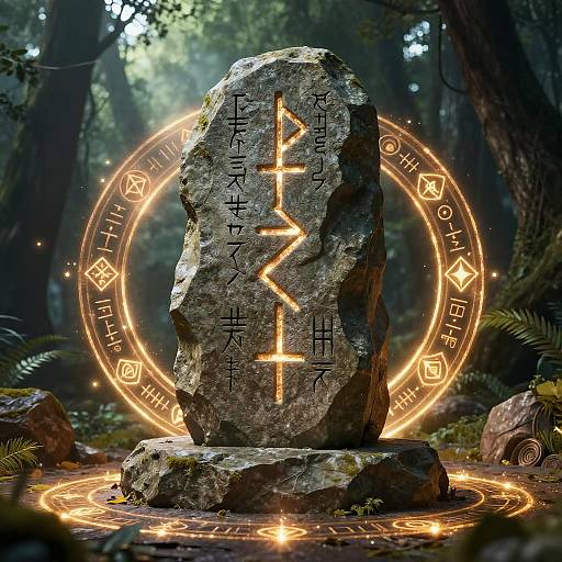 Ancient Runes on Mystical Altar