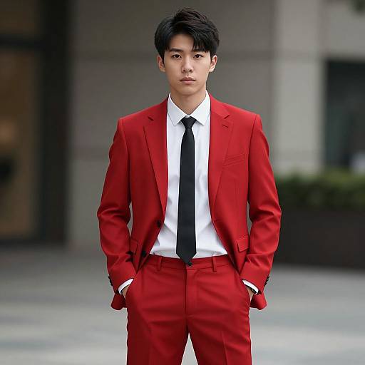 Stylish Red Wedding Suit for Men