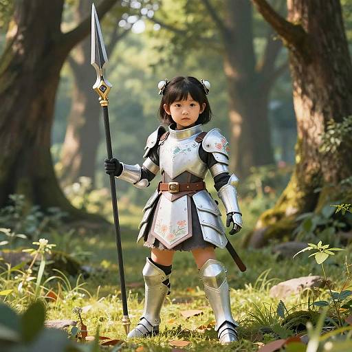 Serene Sister of Battle in Forest