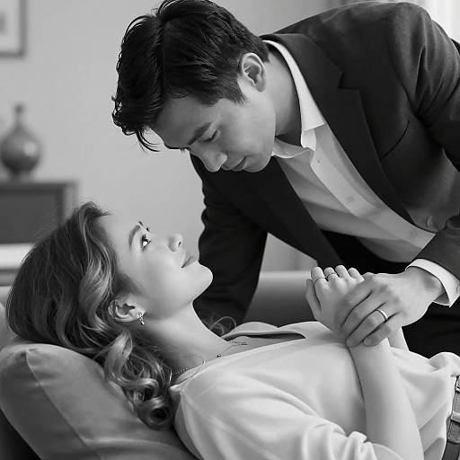 Intimate Black and White Couple Portrait