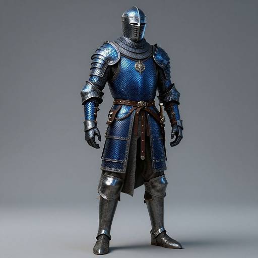 Hyper-Realistic Medieval Warrior with Blue Snake Scales