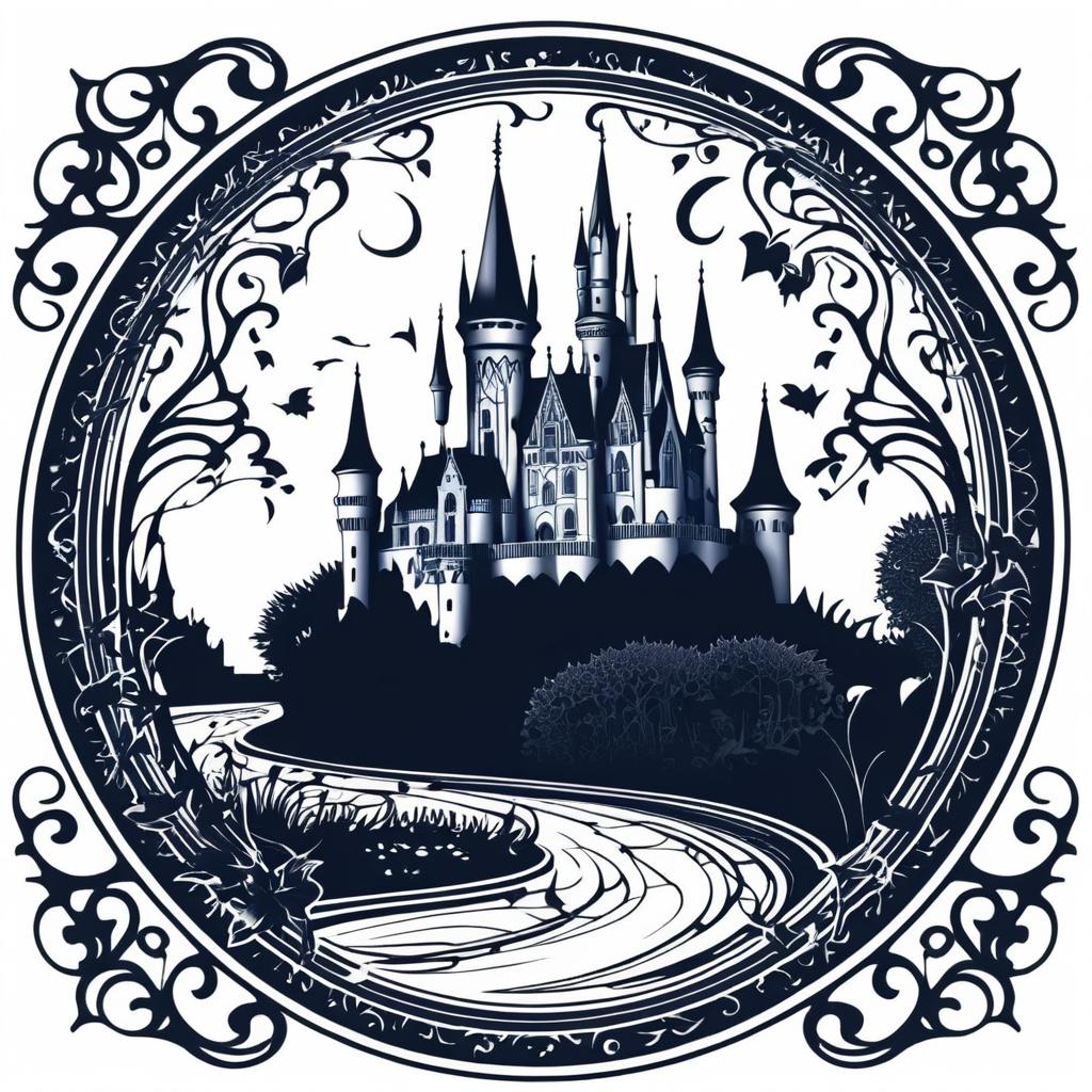 Gothic Castle Rubber Stamp Design