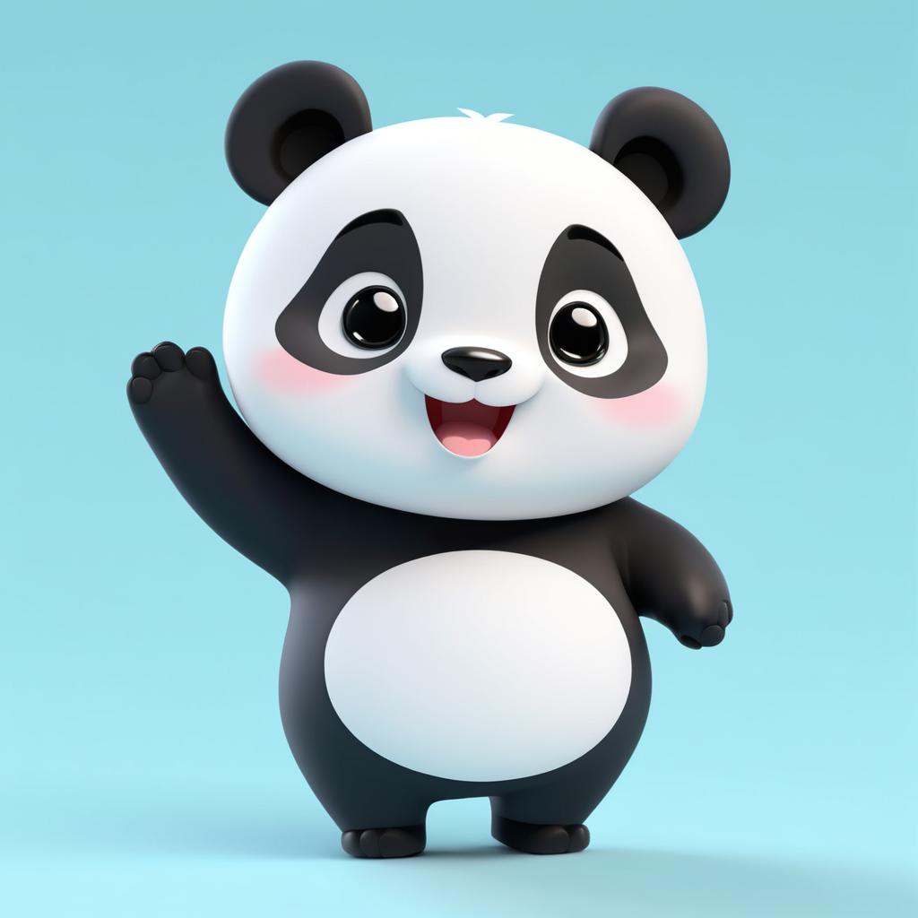 Kawaii Laughing Panda 3D Animation