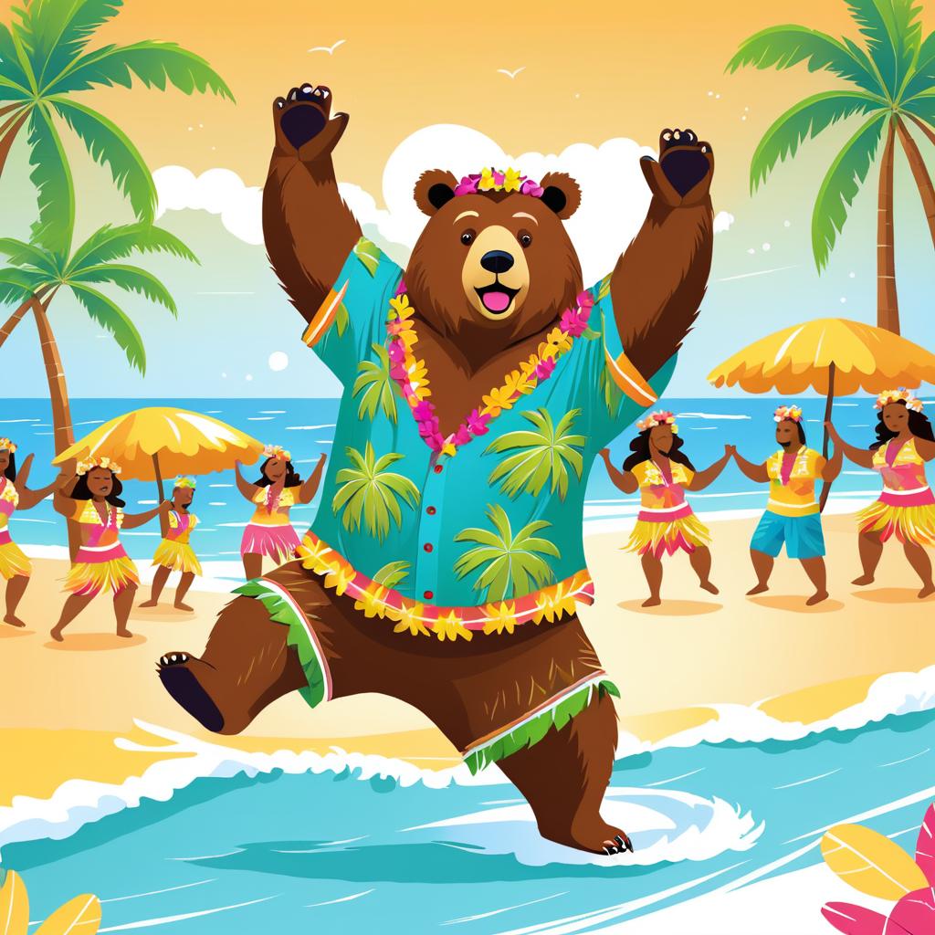 Bear Enjoying a Beach Party Vibe