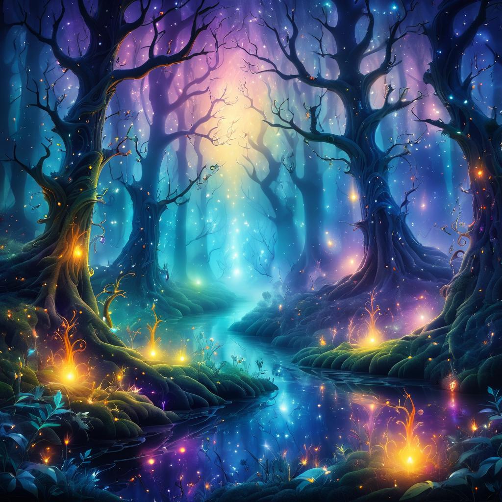 Mystical Forest with Enchanted Creatures