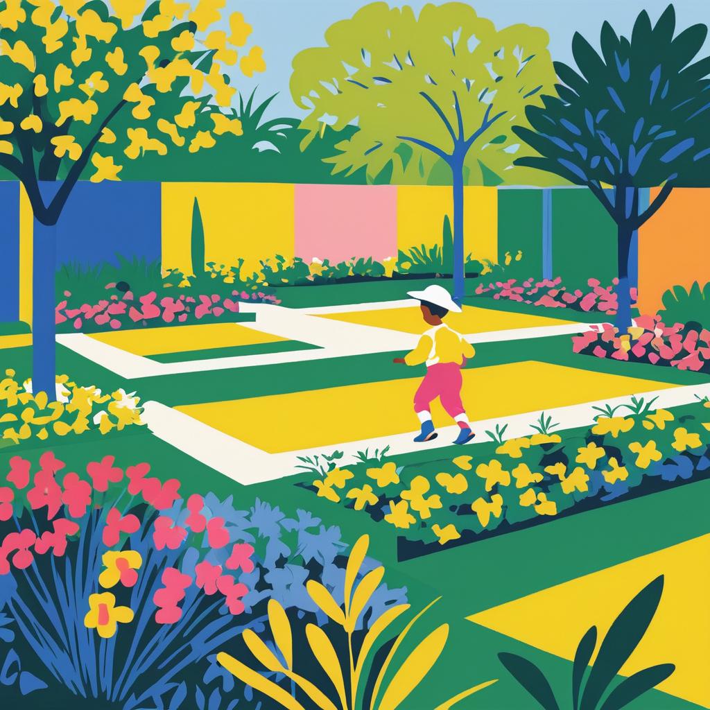 Matisse-Inspired Child in Garden