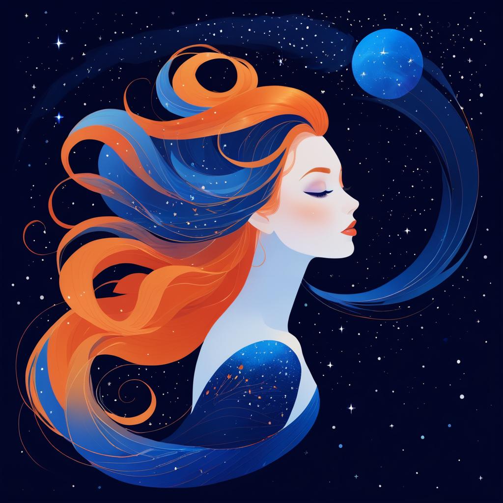 Celestial Mermaid with Vibrant Hair