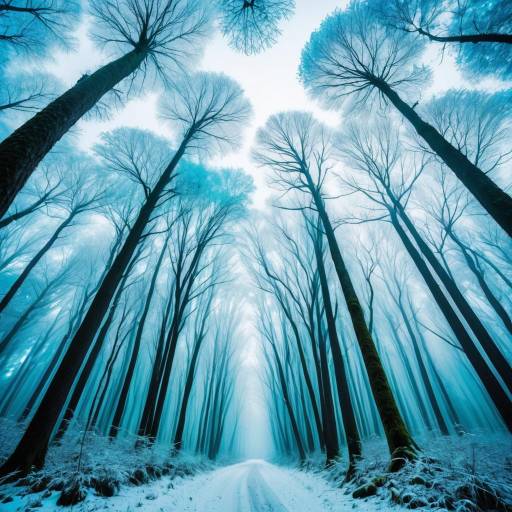 Enchanted Forest Canopy with Mythical Wolves