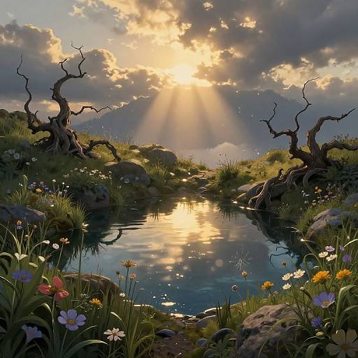 Liminal Dawn Pool on Ancient Mountaintop