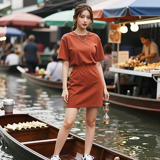 Hourglass Woman at Bangkok Market