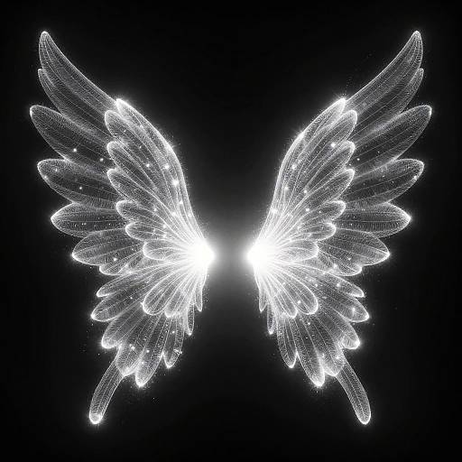 Celestial Symmetrical White Wings of Light