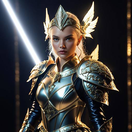 Fairy Model in Versace Style Armor