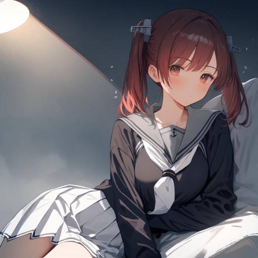 Thoughtful Admiral Kancolle in Rain