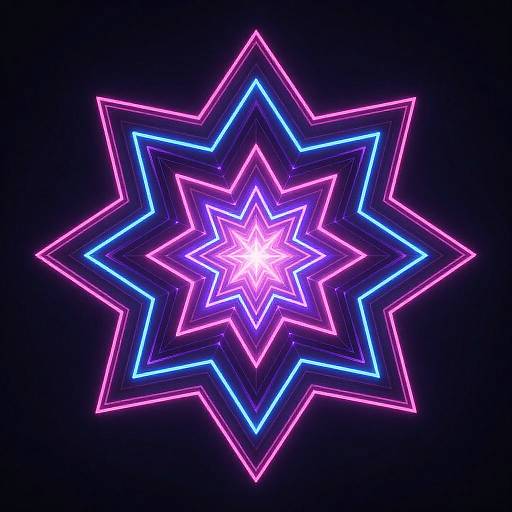 Neon Geometric Cyberpunk Art