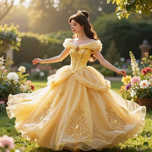 Disney Princess in Sunlit Yellow Dress