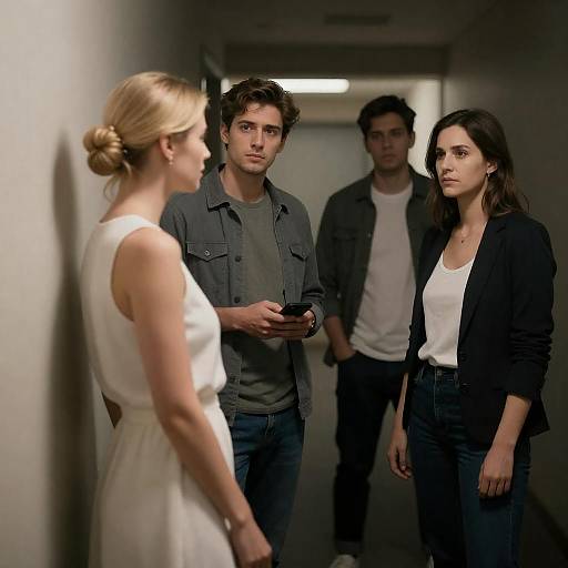 Confrontation in a Dimly Lit Hallway