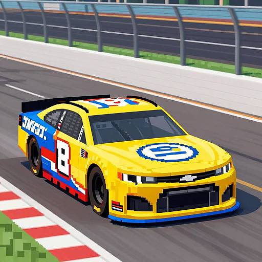 Vibrant Pixel Art NASCAR Racing