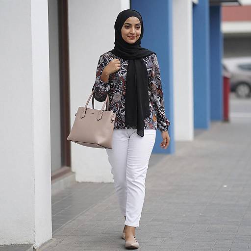 Young Woman Walking in Urban Setting