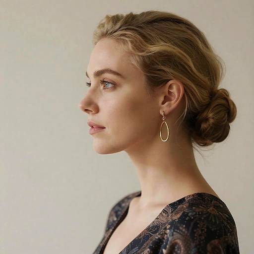 Elegant Profile of a Blonde Woman
