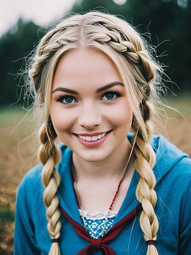 Blonde Hooded Fairyland Costume Portrait