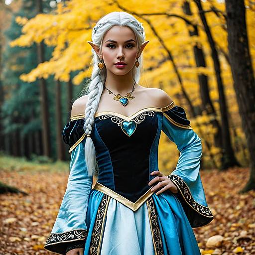 Fantasy Elf Woman in Medieval Dress