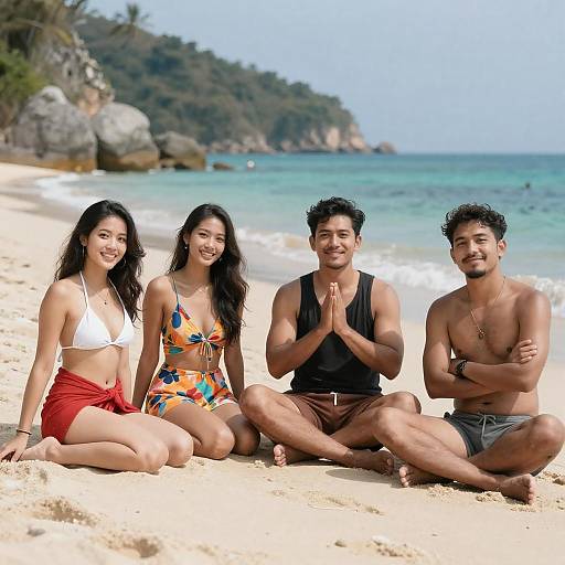 Sunny Beach Gathering with Friends