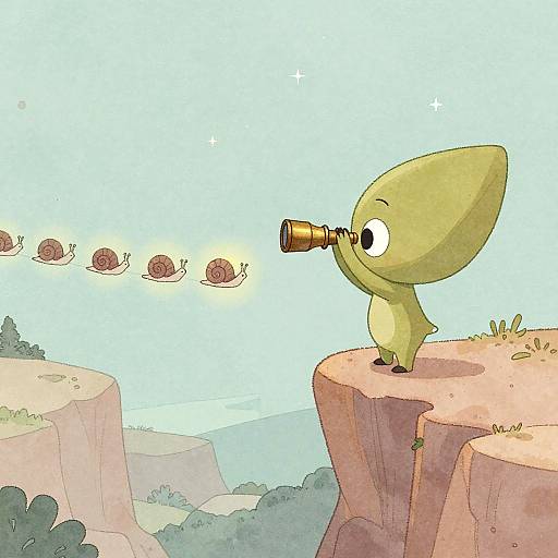 Teardrop Alien Watching Lantern Snail Procession