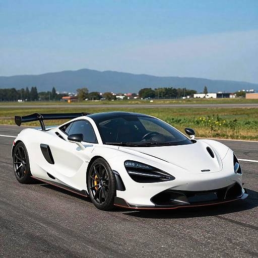 Sleek White Aerodynamic Sports Car