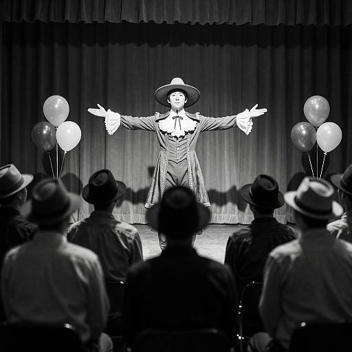 Dramatic Stage Show in Black and White