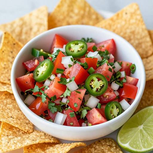 Colorful Pico de Gallo with Chips