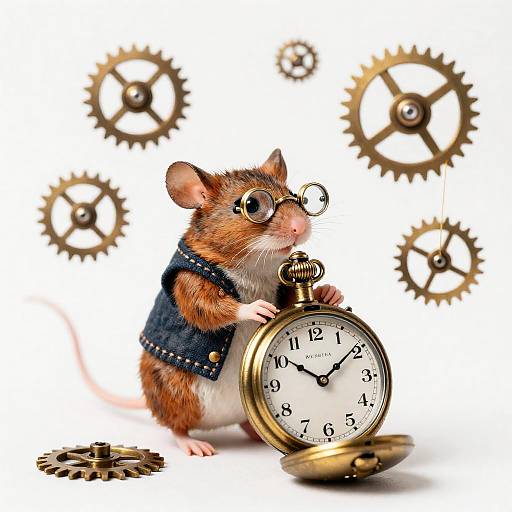 Pocketwatch Field Mouse Miniature Diorama