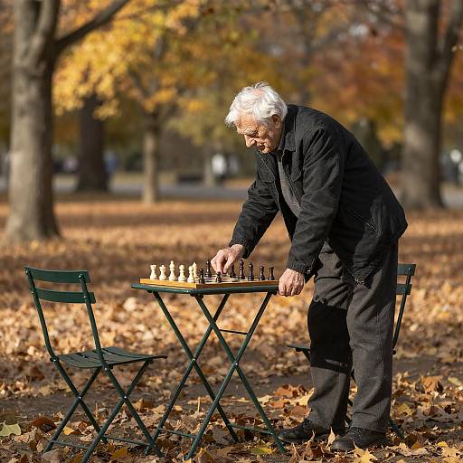 Autumn Chess Game in the Park