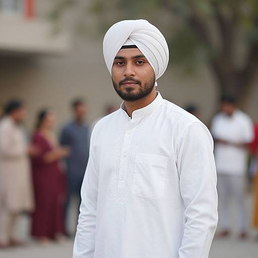 Groom in Mehendi Outfit with Turban