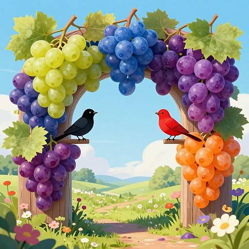 Whimsical Grape Archway Portal