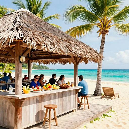 Tropical Beach Boardwalk Cafeterias