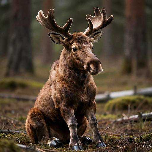 Infant Moose in Deer Costume